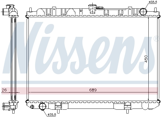 Radiador de esfriamento de motor 68703A Nissens