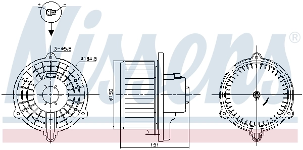 Motor de ventilador de forno (de aquecedor de salão) 87388 Nissens