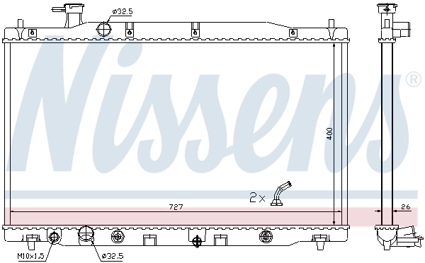 Radiador de esfriamento de motor 681372 Nissens