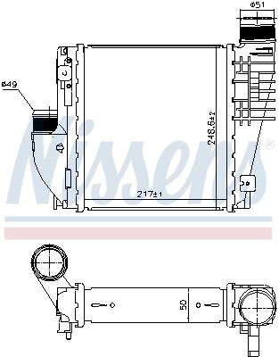 Radiador de intercooler Nissens 96380