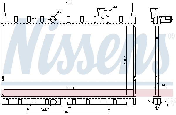 Radiador de esfriamento de motor 68789 Nissens