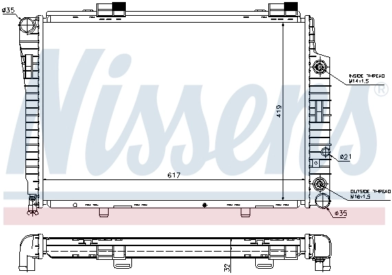 Radiador de esfriamento de motor 62756A Nissens
