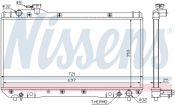 Radiador de esfriamento de motor 64706 Nissens