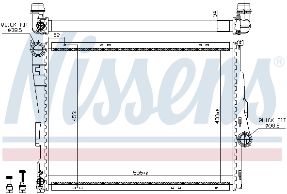Radiador de esfriamento de motor 60782 Nissens