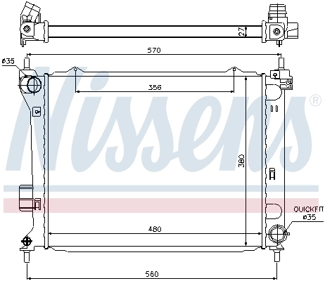 Radiador de esfriamento de motor 67549 Nissens