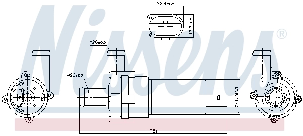 Bomba de água (bomba) de esfriamento, adicional elétrica Nissens 831053