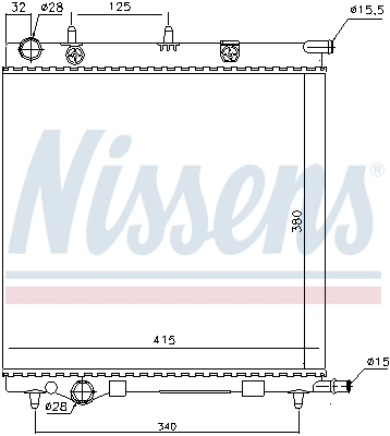 Radiador de esfriamento de motor Nissens 61284