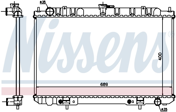 Radiador de esfriamento de motor Nissens 68713