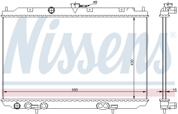 Radiador de esfriamento de motor 68718 Nissens