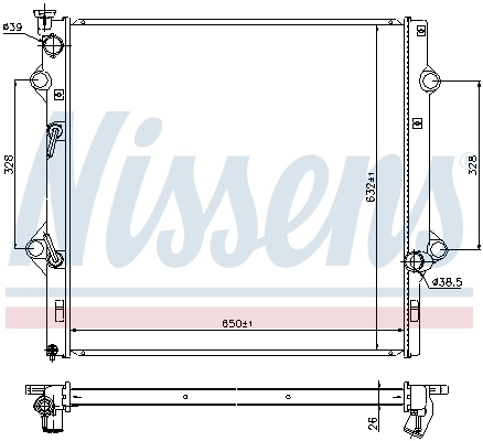 Radiador de esfriamento de motor 646818 Nissens