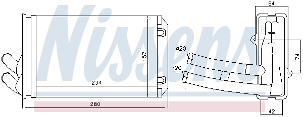 Radiador de forno (de aquecedor) Nissens 70222