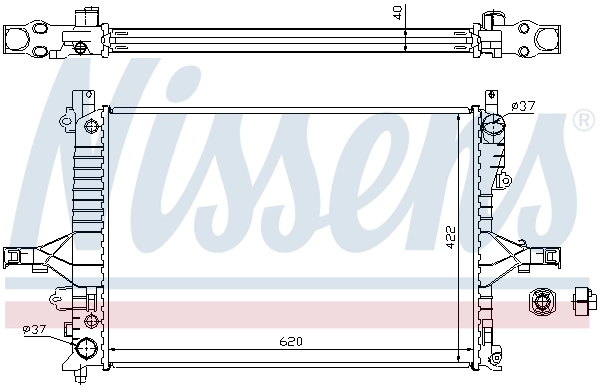 Radiador de esfriamento de motor Nissens 65553A
