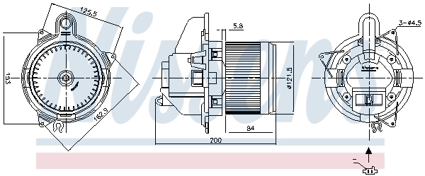 Motor de ventilador de forno (de aquecedor de salão) Nissens 87502