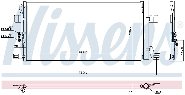 940827 Nissens Radiador de aparelho de ar condicionado
