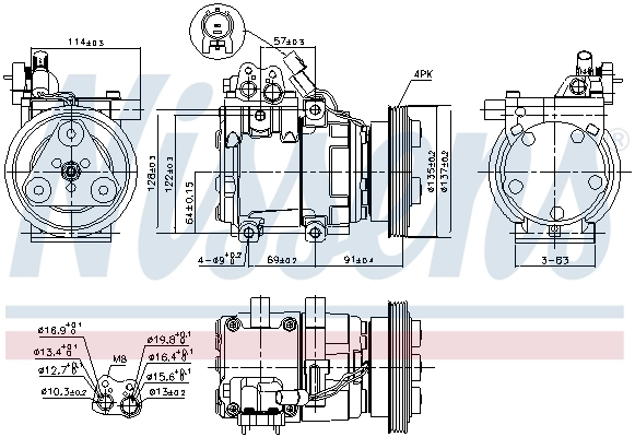 Compressor de aparelho de ar condicionado 89274 Nissens