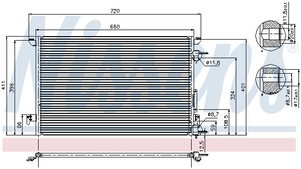 Radiador de aparelho de ar condicionado Nissens 94597 preço, a partir de 88,19 USD