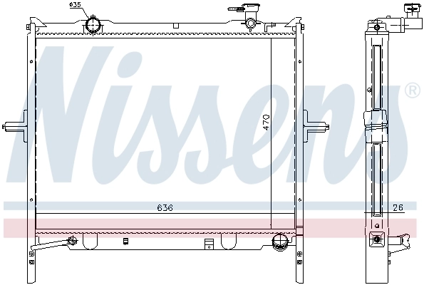 Radiador de esfriamento de motor 66767 Nissens
