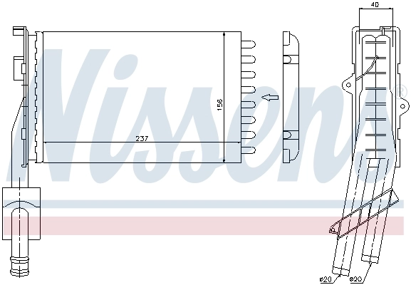 Radiador de forno (de aquecedor) Nissens 73352