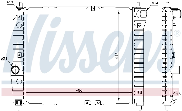 Radiador de esfriamento de motor 61636 Nissens