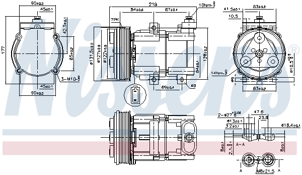 Compressor de aparelho de ar condicionado 890081 Nissens