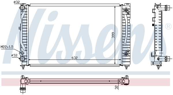 Radiador de esfriamento de motor Nissens 60499