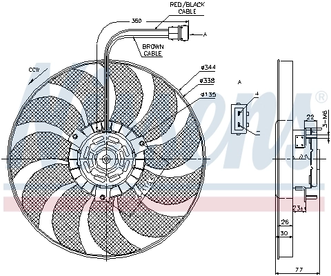 Ventilador elétrico de esfriamento montado (motor + roda de aletas) Nissens 85676