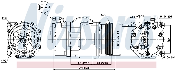 Compressor de aparelho de ar condicionado 89040 Nissens