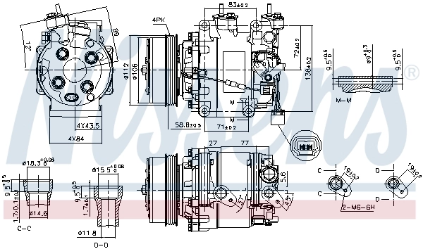 890155 Nissens Compressor de aparelho de ar condicionado