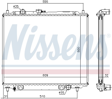 Radiador de esfriamento de motor 62801 Nissens