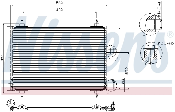 94542 Nissens Radiador de aparelho de ar condicionado
