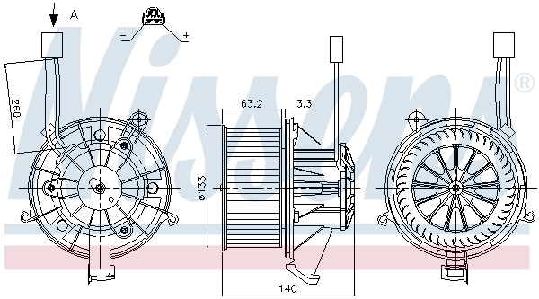 Motor de ventilador de forno (de aquecedor de salão) 87264 Nissens