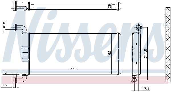 Radiador de forno (de aquecedor) Nissens 72041