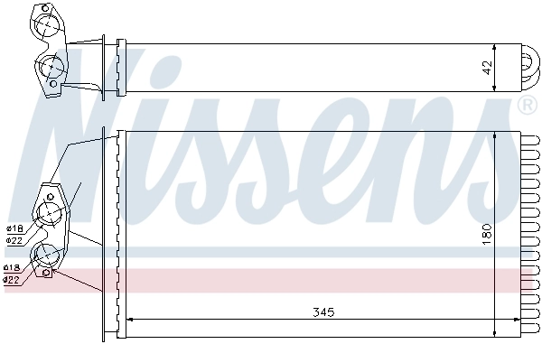 Radiador de forno (de aquecedor) Nissens 72036