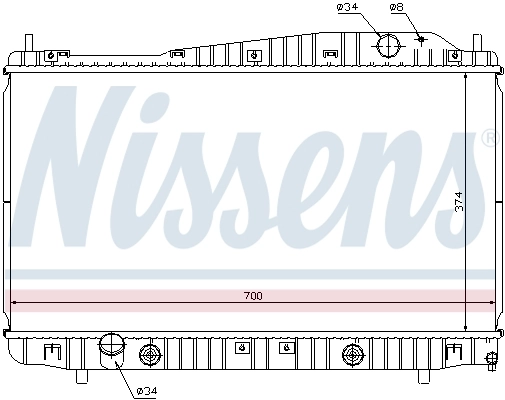 Radiador de esfriamento de motor 61639 Nissens