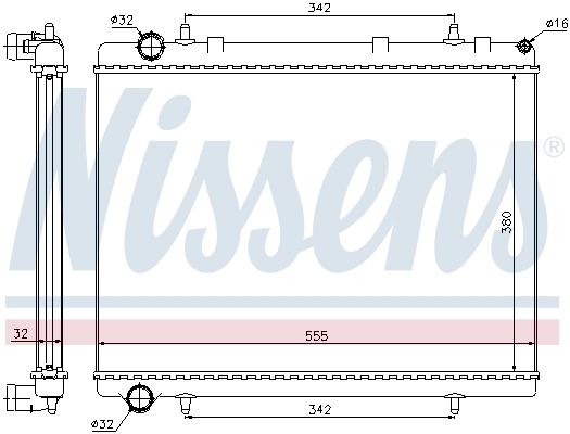 Radiador de esfriamento de motor 63601 Nissens