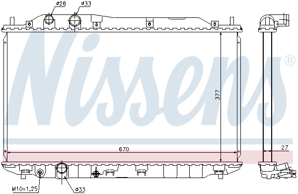 Radiador de esfriamento de motor 68143 Nissens