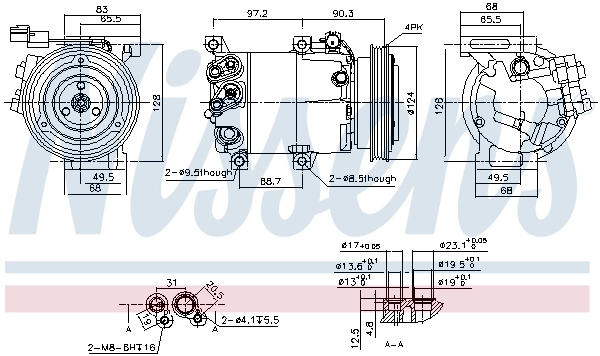 Compressor de aparelho de ar condicionado Nissens 890877