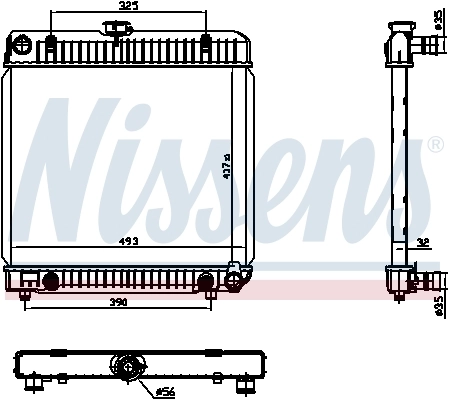 Radiador de esfriamento de motor 62740 Nissens