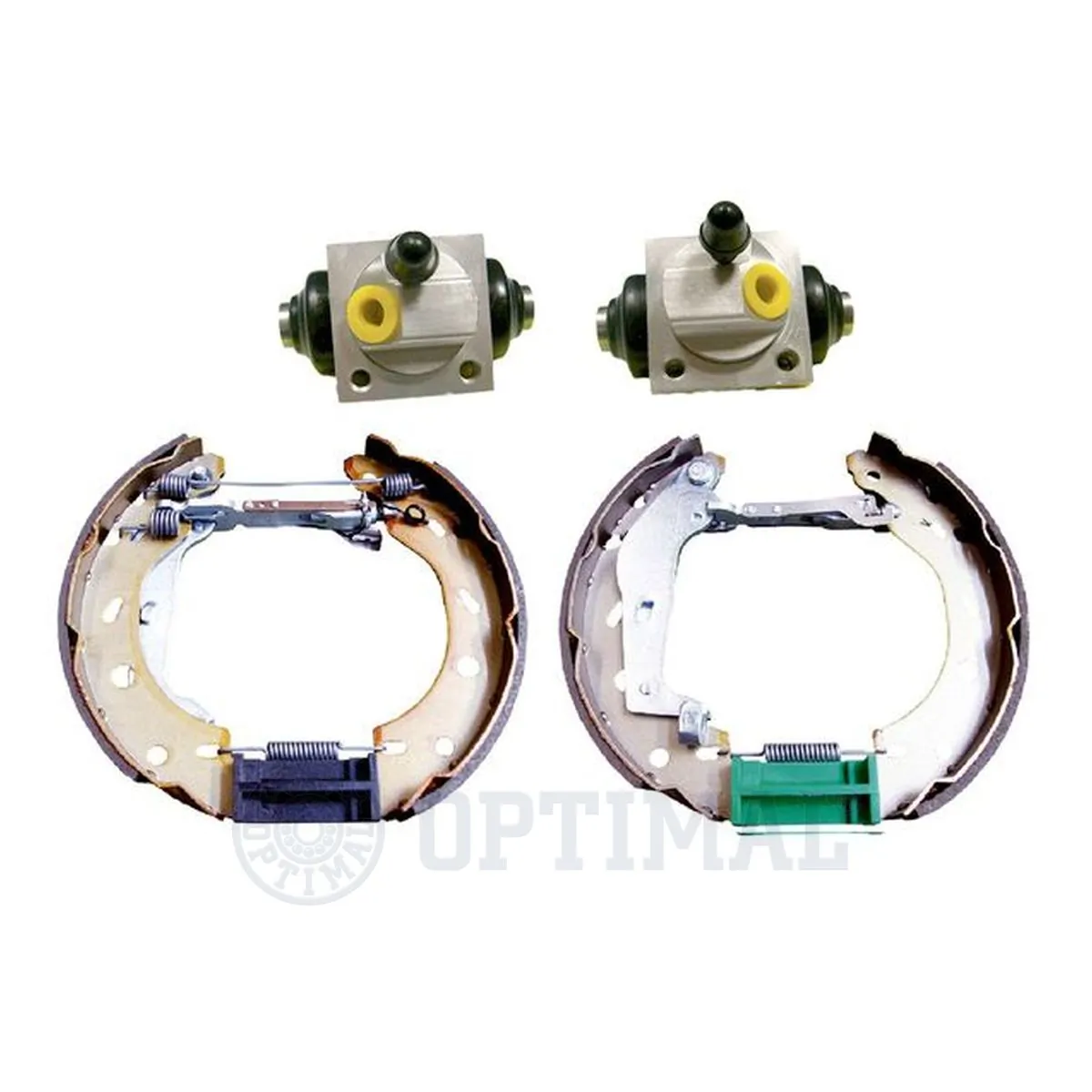 Sapatas do freio traseiras de tambor, montadas com cilindros, kit 554974 VALEO