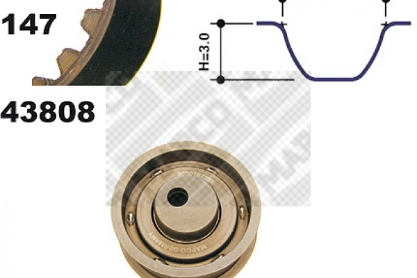 Correia do mecanismo de distribuição de gás, kit Audi 100 C4 4A2