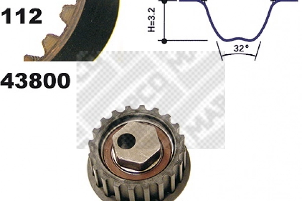 Correia do mecanismo de distribuição de gás, kit para Seat Ibiza 021A