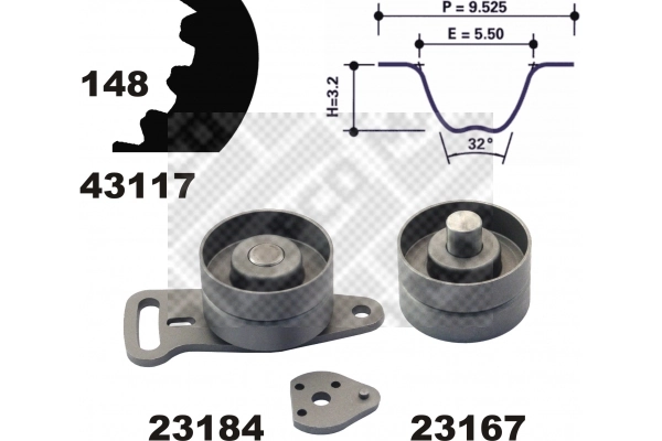 Correia do mecanismo de distribuição de gás, kit para Renault 18  134