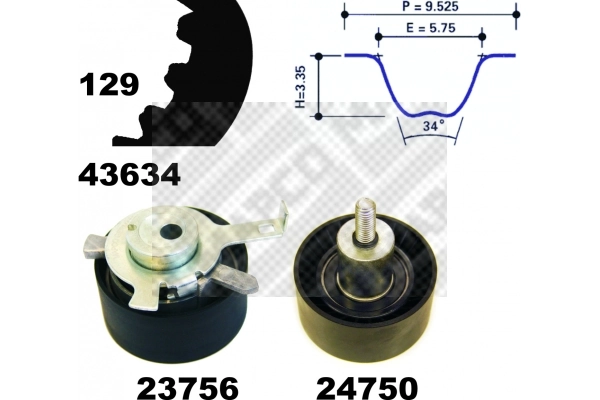 Correia do mecanismo de distribuição de gás, kit Ford Mondeo II BFP