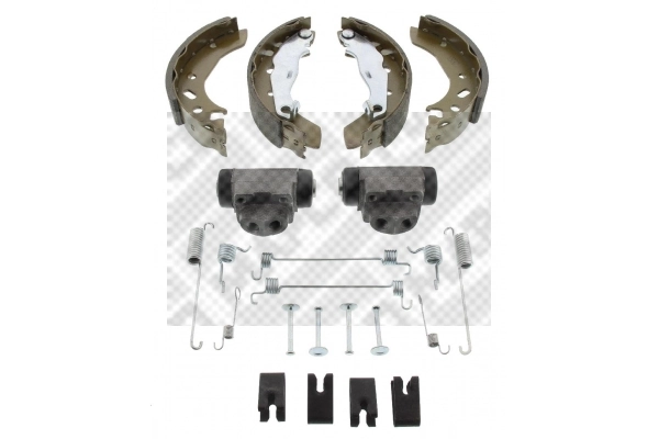 Sapatas do freio traseiras de tambor, montadas com cilindros, kit Ford Escort CLASSIC TOURING ANL