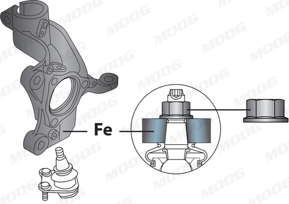 VOBJ1859 Moog Suporte de esfera inferior direito