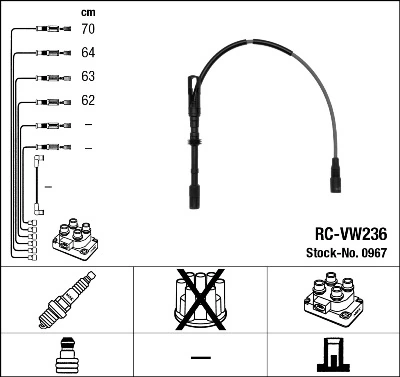 Fios de alta voltagem, kit 06A905409G Lamborghini