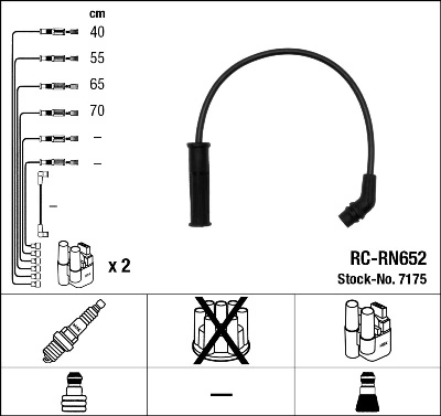 7175 NGK Fios de alta voltagem, kit