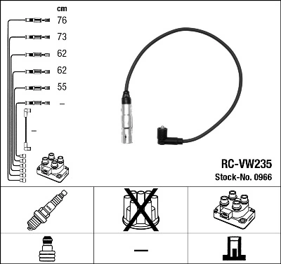 0966 NGK Fios de alta voltagem, kit