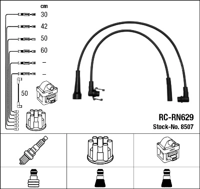 Fios de alta voltagem, kit Sentech 8016