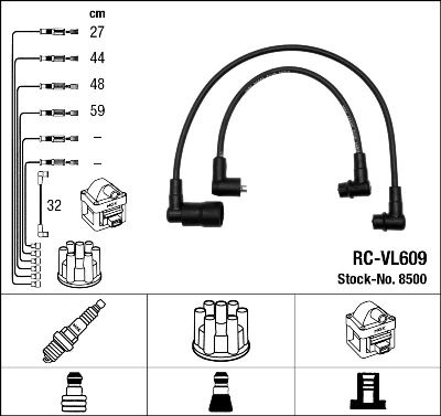 8500 NGK Fios de alta voltagem, kit